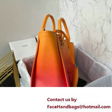 Chanel Shaded Calfskin  &  Silver-Tone Metal Shopping Bag AS3351 Orange 2024